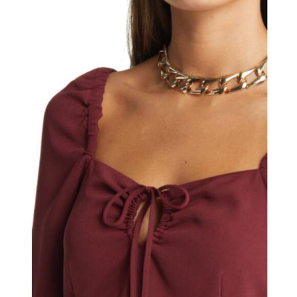 New ~ OPEN EDIT ~  (Nordstrom) Ruched Keyhole Crop Top ~ Small - Picture 8 of 9